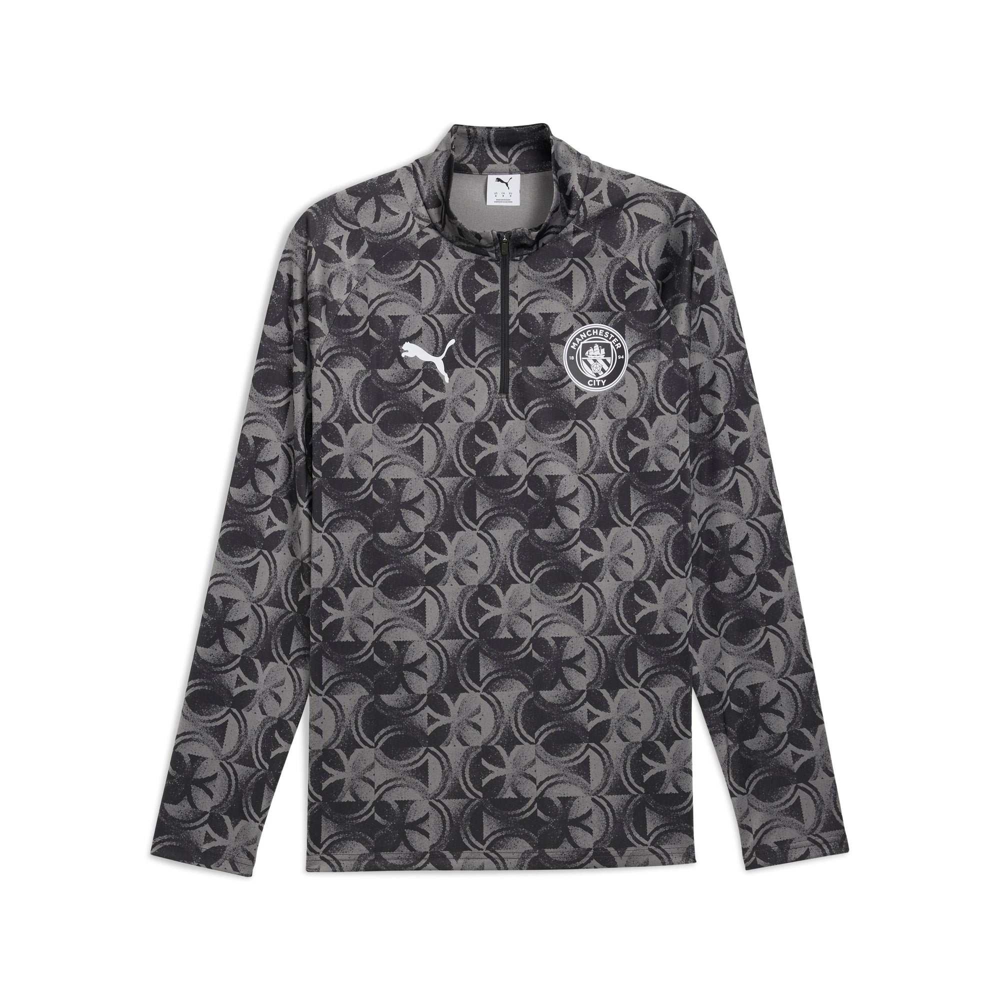 Puma Manchester City Warm Up 1/4 Zip Top  Black-Flat Dark Gray